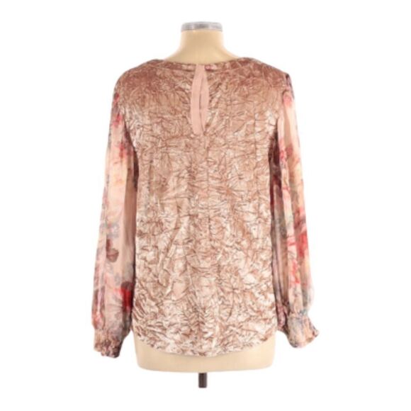 Anthropologie | Meadow Rue crushed velvet sheer balloon sleeve top | S - Picture 7 of 9